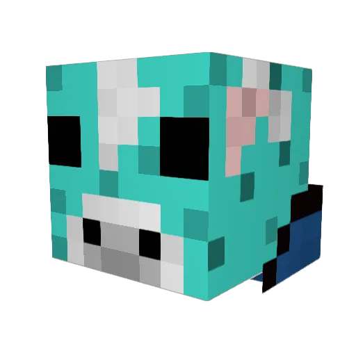 padpod Minecraft avatar head, 3D render