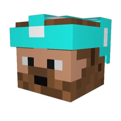 paffie Minecraft avatar head, 3D render