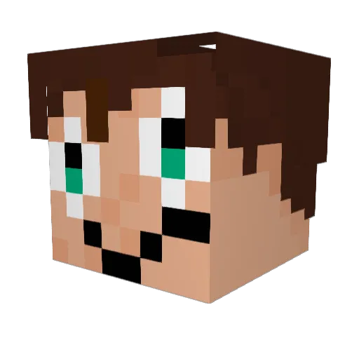 paganutiy Minecraft avatar head, 3D render