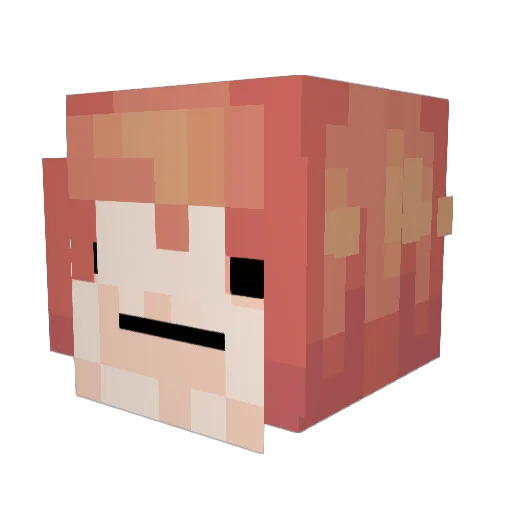 painshiroko Minecraft avatar head, 3D render