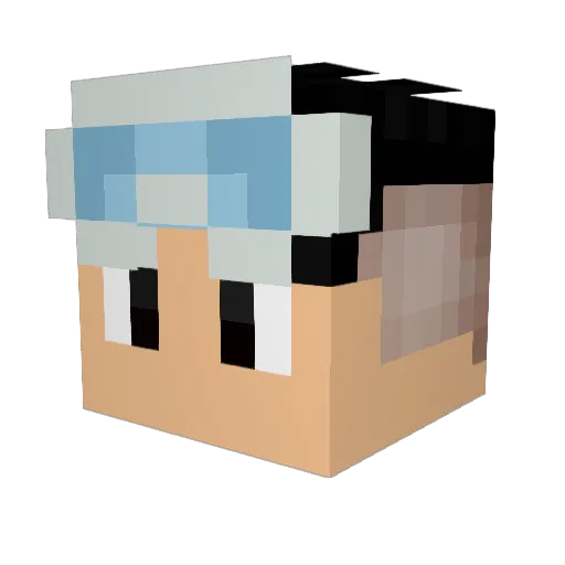 paixow Minecraft avatar head, 3D render