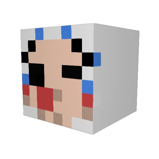 palmnd Minecraft avatar head, 3D render