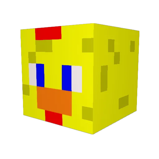 paloda Minecraft avatar head, 3D render