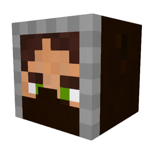 palpat1n Minecraft avatar head, 3D render