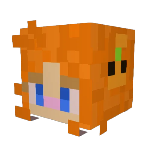 pamperino Minecraft avatar head, 3D render