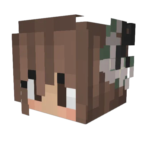 pamsper Minecraft avatar head, 3D render