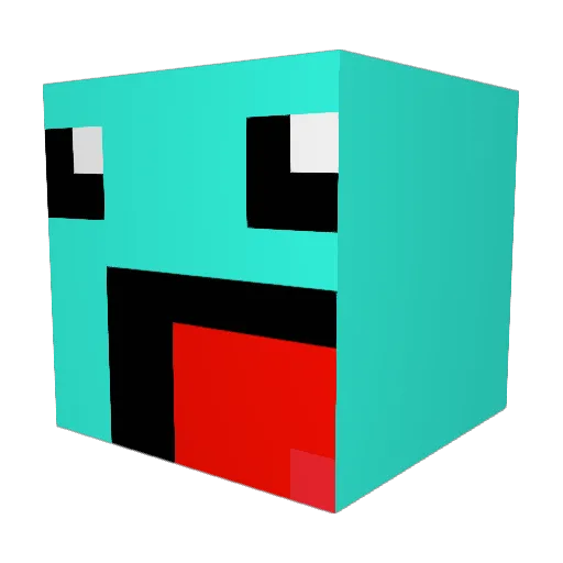 pamyy Minecraft avatar head, 3D render