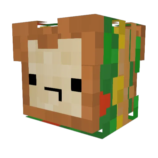 panchiwic Minecraft avatar head, 3D render