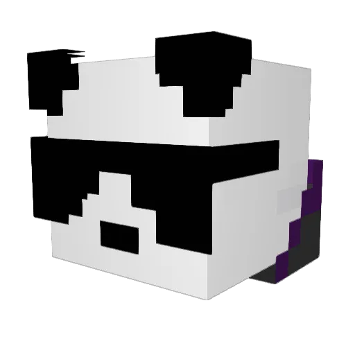 panda_6362 Minecraft avatar head, 3D render