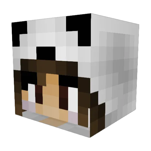 panda_blues Minecraft avatar head, 3D render