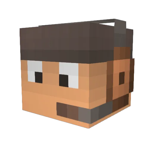 panda_mustache Minecraft avatar head, 3D render