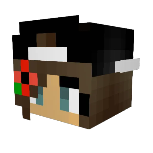 pandaa04 Minecraft avatar head, 3D render