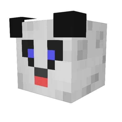 pandaaventurero Minecraft avatar head, 3D render
