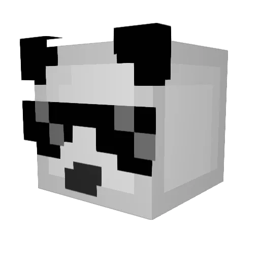 pandabassen Minecraft avatar head, 3D render