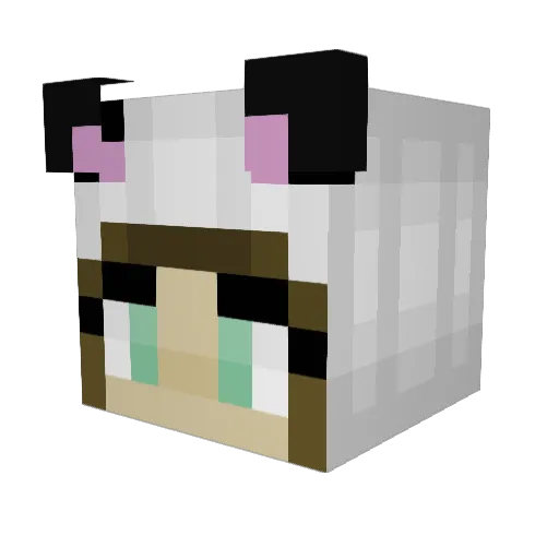 pandaevenstar Minecraft avatar head, 3D render