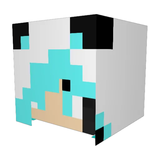 pandagirlBlue Minecraft avatar head, 3D render