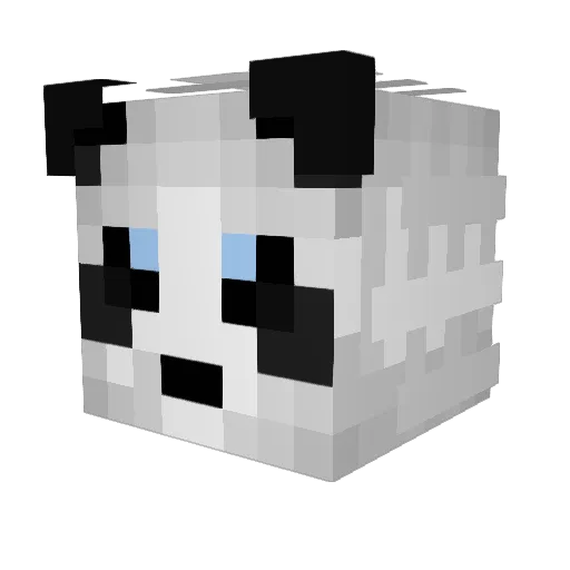 pandajass Minecraft avatar head, 3D render