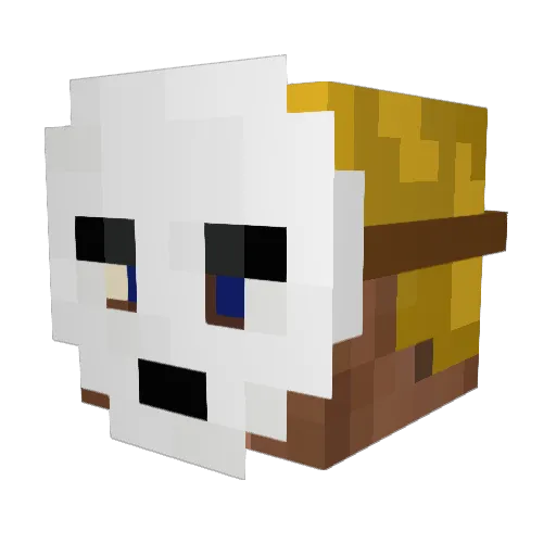 pandako Minecraft avatar head, 3D render