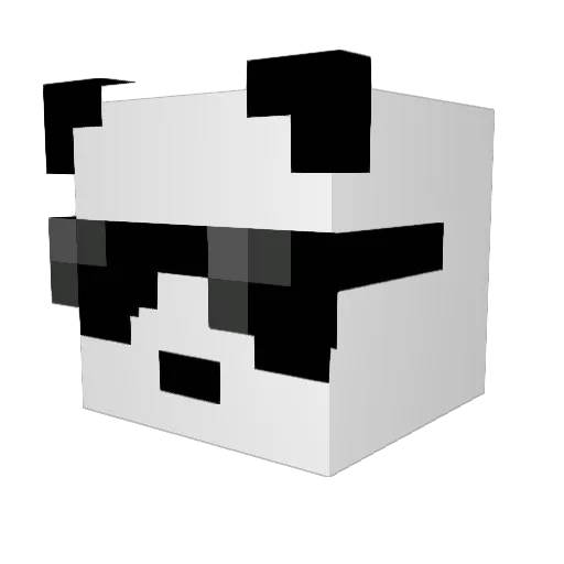 pandasOnAcid Minecraft avatar head, 3D render