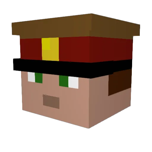 pandawang16 Minecraft avatar head, 3D render
