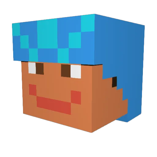 pangkechi Minecraft avatar head, 3D render
