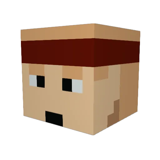 pangxd Minecraft avatar head, 3D render