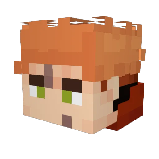panpet Minecraft avatar head, 3D render