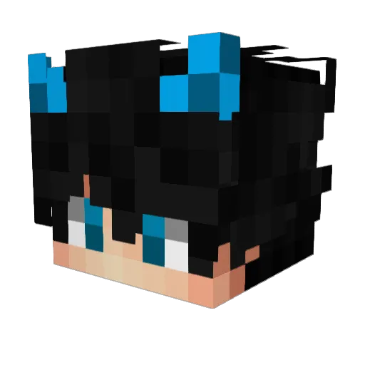 paoBW Minecraft avatar head, 3D render