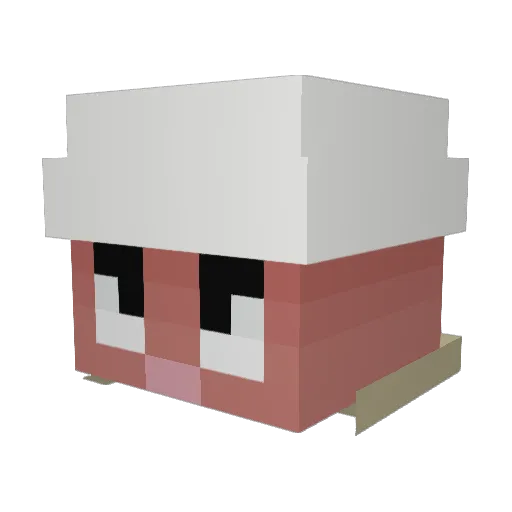 papacamu Minecraft avatar head, 3D render