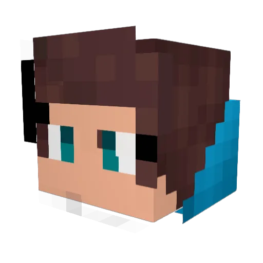 papacra Minecraft avatar head, 3D render