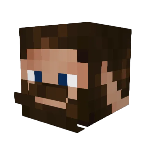 papainspace Minecraft avatar head, 3D render