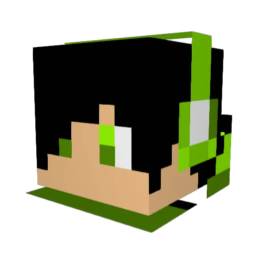 papairos Minecraft avatar head, 3D render