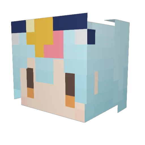 papapapiko Minecraft avatar head, 3D render