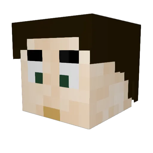 papapletooo Minecraft avatar head, 3D render
