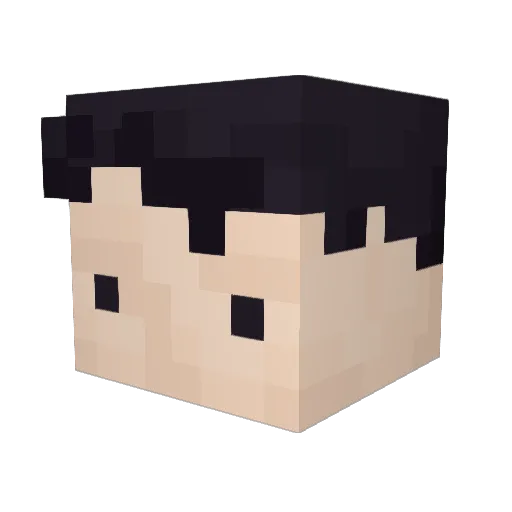 papapope_ Minecraft avatar head, 3D render