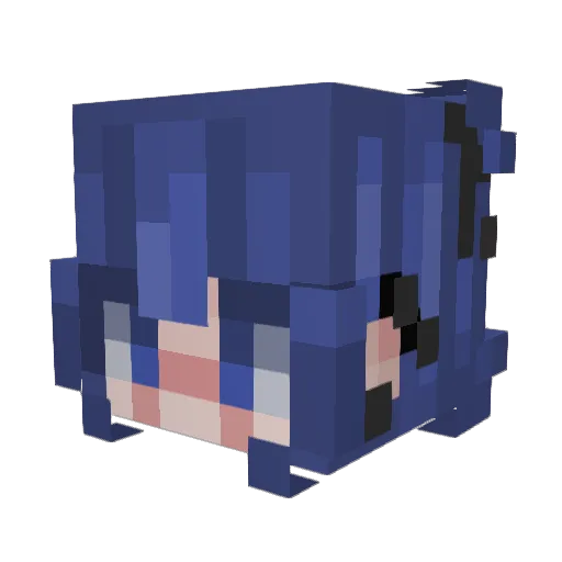 papayaseeds Minecraft avatar head, 3D render