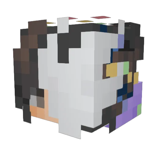 papercaine Minecraft avatar head, 3D render