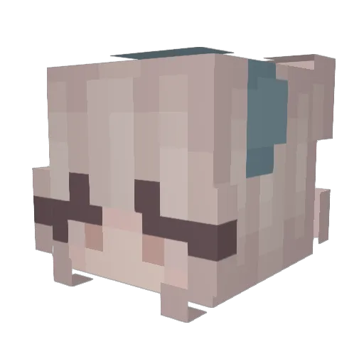 paperwhere Minecraft avatar head, 3D render