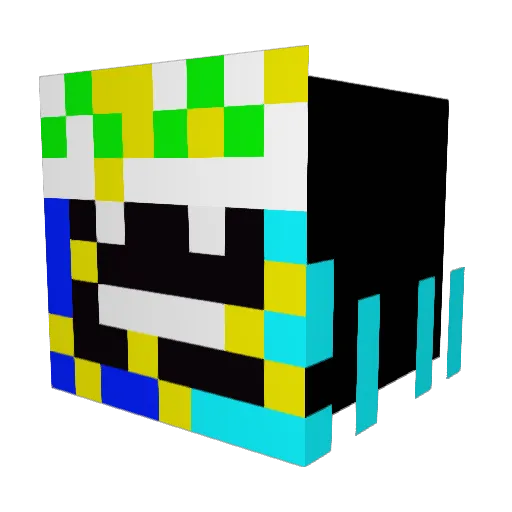 papibanana Minecraft avatar head, 3D render