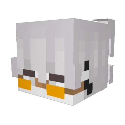 papigiven Minecraft avatar head, 3D render