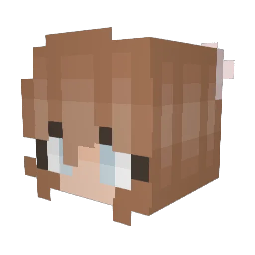 papika__ Minecraft avatar head, 3D render