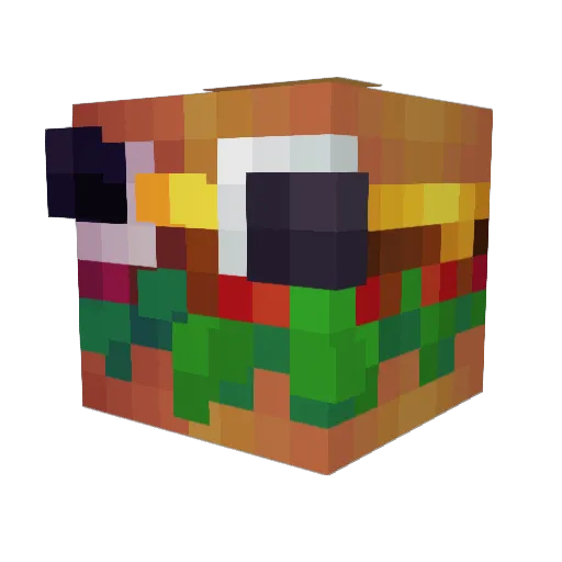 papiregi Minecraft avatar head, 3D render