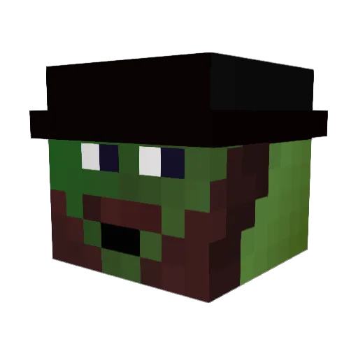 papounours Minecraft avatar head, 3D render