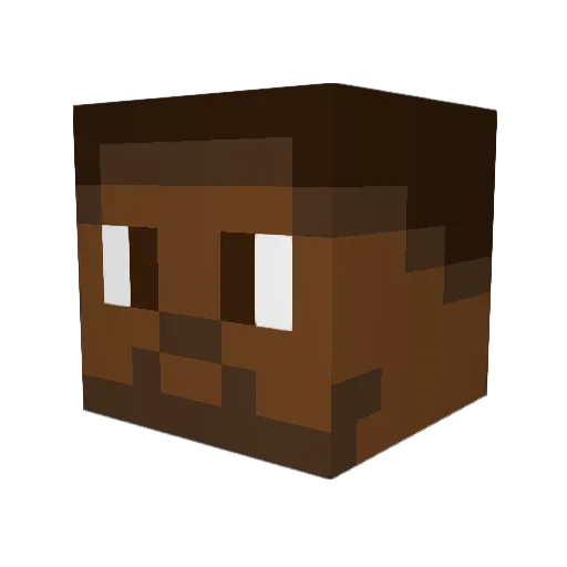 paprotkaa Minecraft avatar head, 3D render