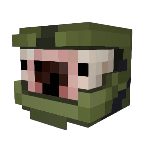 papusancancoo Minecraft avatar head, 3D render