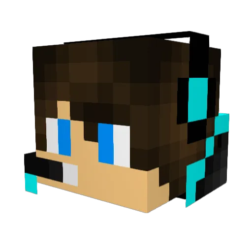 papuvito Minecraft avatar head, 3D render