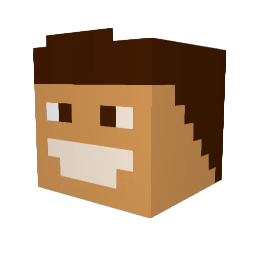 papykacz Minecraft avatar head, 3D render
