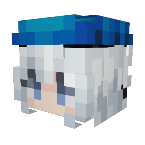 paqura Minecraft avatar head, 3D render