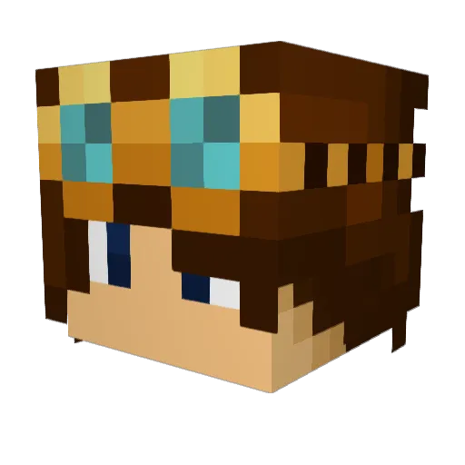 paradyme Minecraft avatar head, 3D render