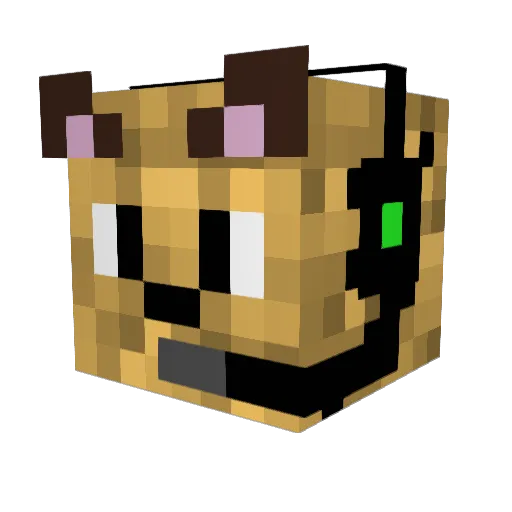 parafighter Minecraft avatar head, 3D render